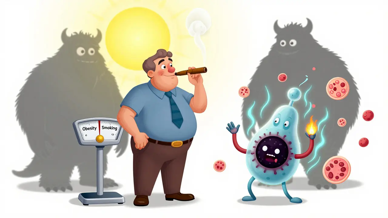 A man battles obesity and smoking with a healing RFA probe removing cancerous tissue from his esophagus.